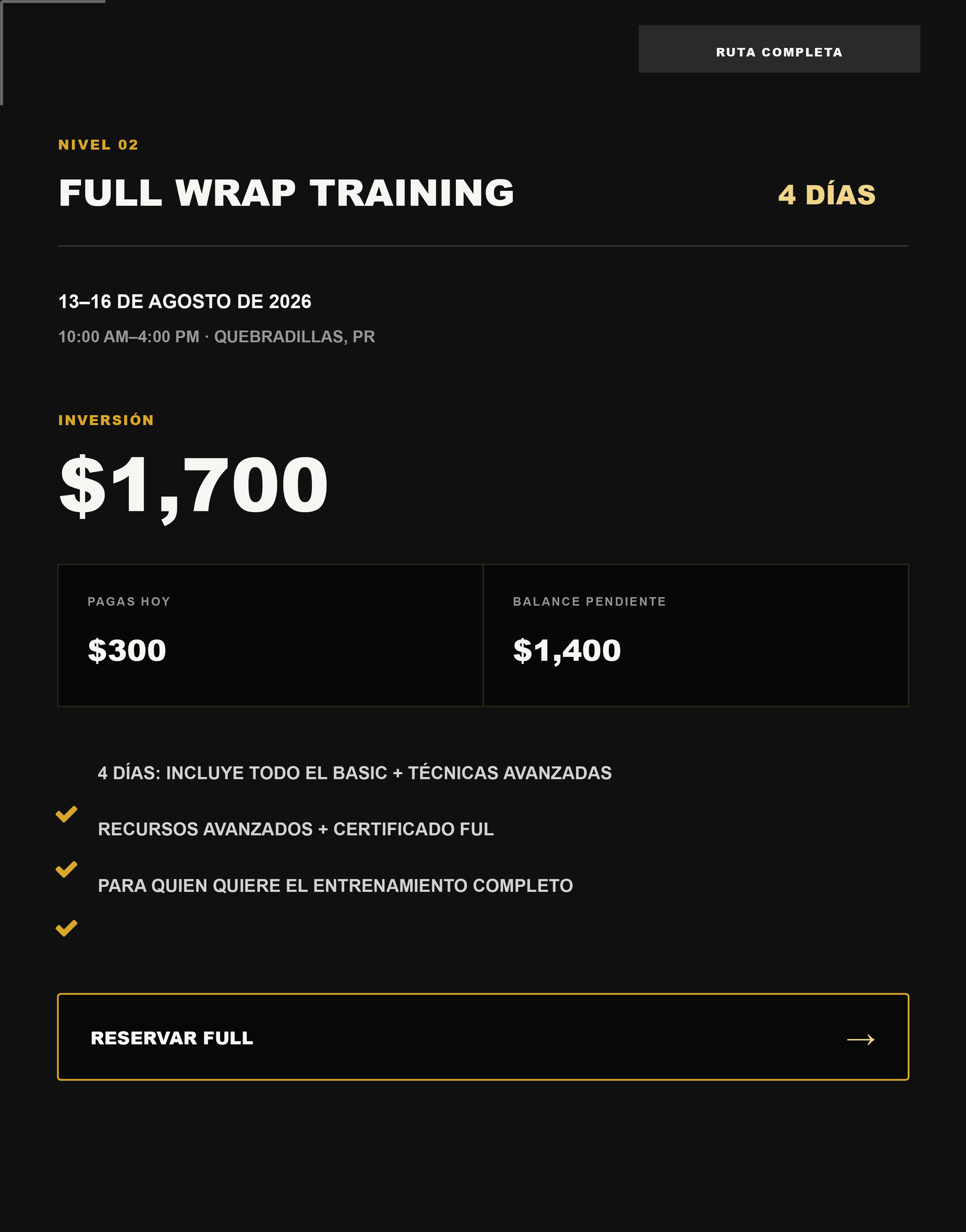 Full Wrap Training