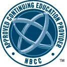 Logo featuring a globe with connected lines and the text 'Approved Continuing Education Provider NBCC' around it.
