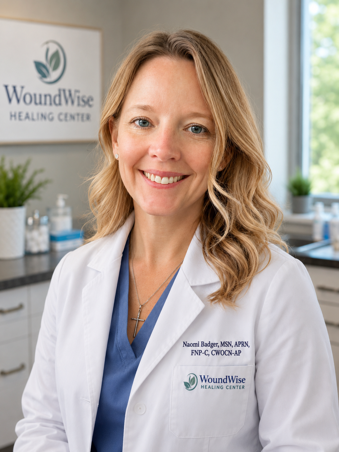WoundWise Healing Center wound care provider in a clinical setting.