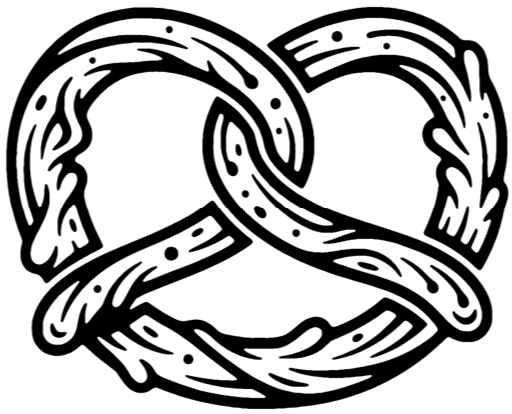 Line art illustration of a stylized snake intertwined in an infinity symbol shape.