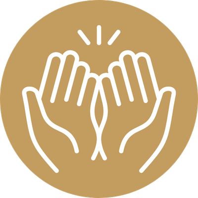 Two hands cupped together giving praise to God.