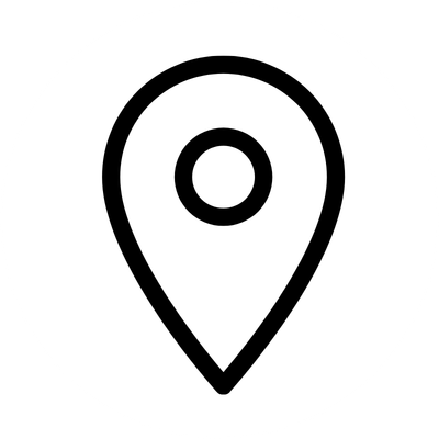 Icon of a location pin or map marker inside a circle.