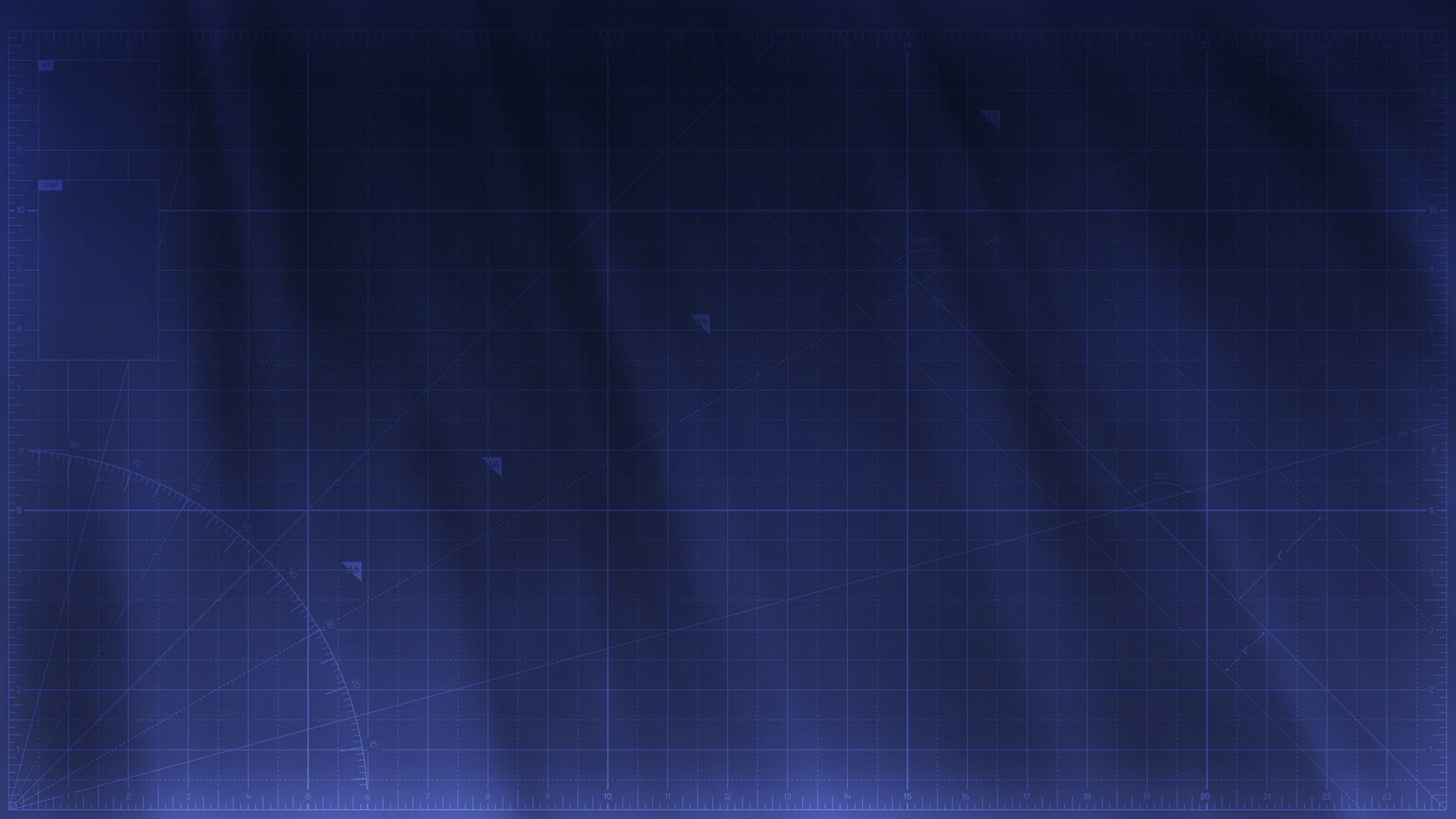 A dark blue, grid-lined scientific or technical blueprint with various measurements and markings, no objects or figures visible.