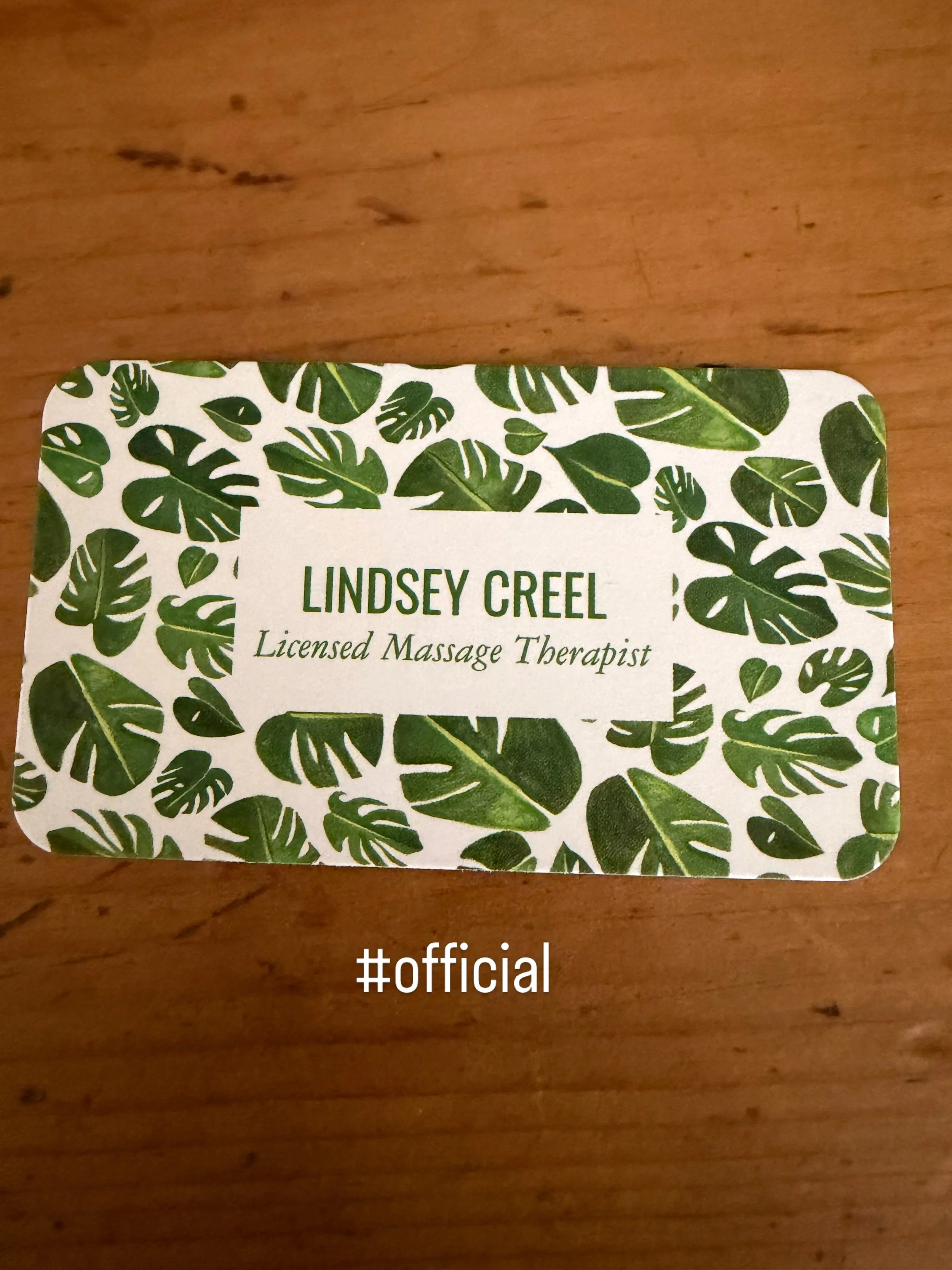 Check out my cute business cards! 🪴 Feeling like an #official #smallbusiness #massagetherapist #austinmassagetherapist