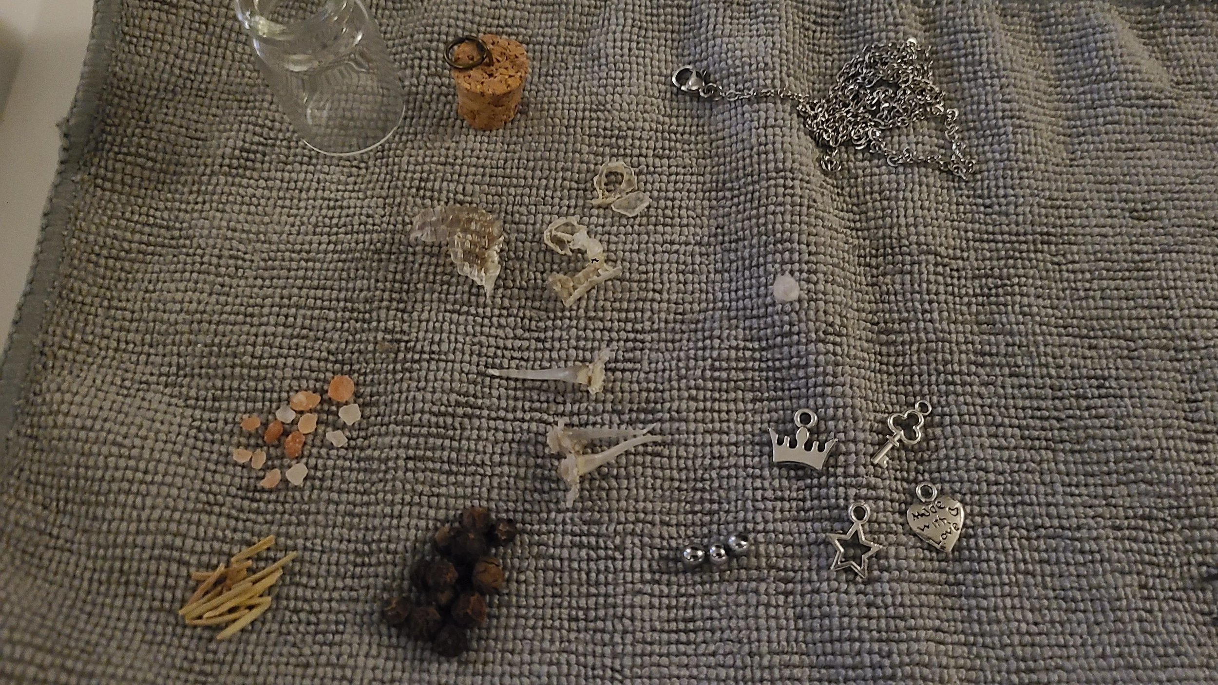 Organized ingredients used in Buzz Charms.
