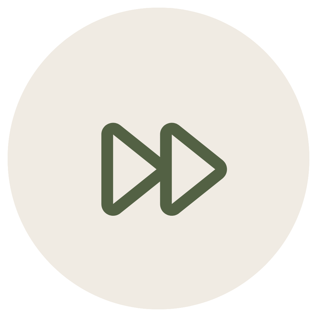 Fast forward media control icon with double right arrows inside a circle