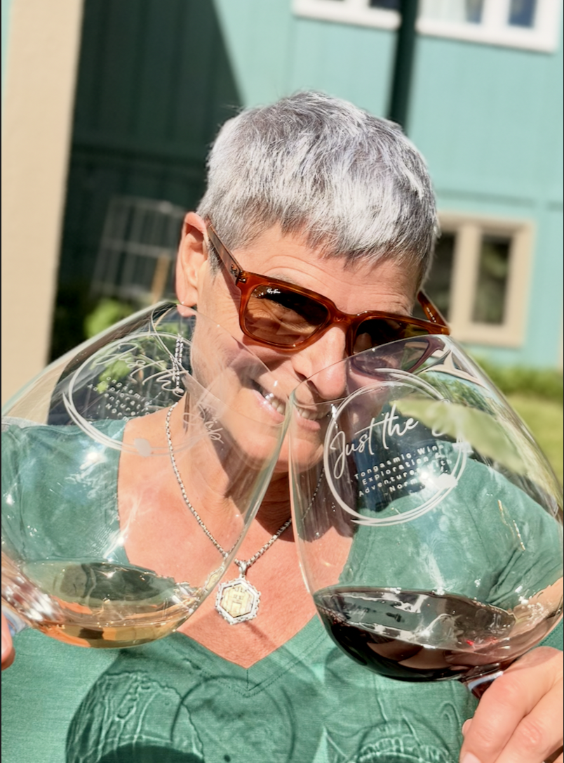 Norma with two magnum wine goblets
