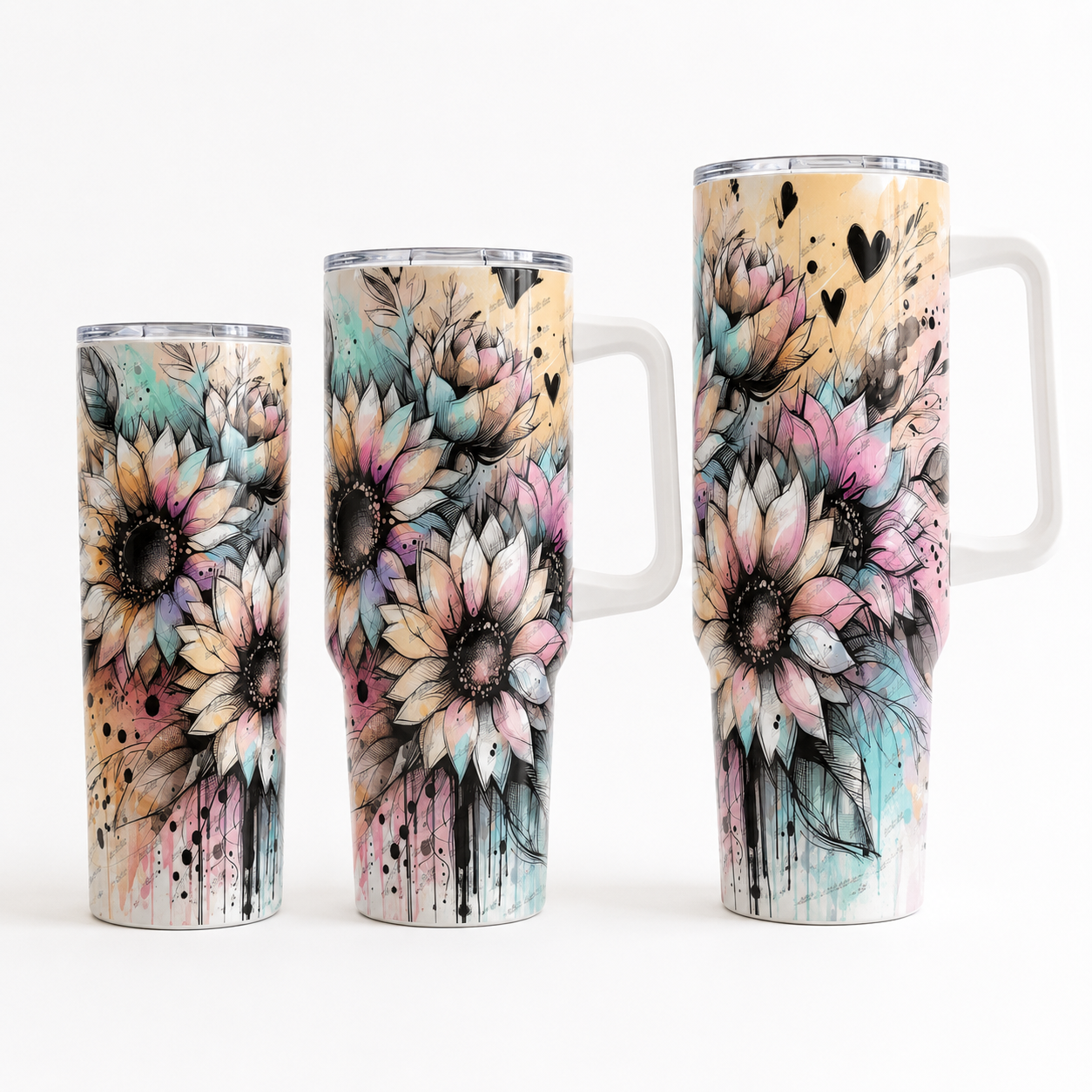 Watercolor Flower Skinny Tumbler