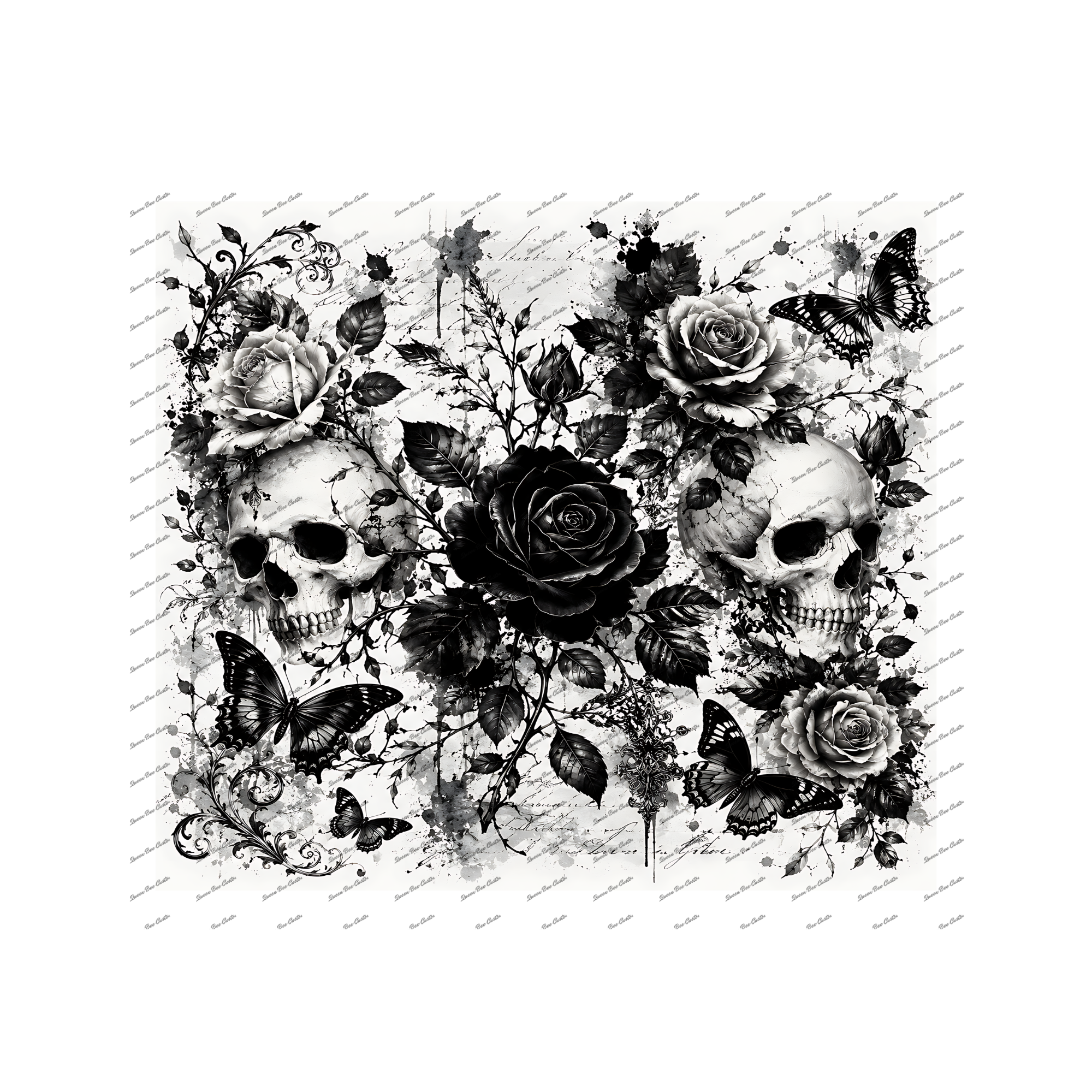 Gothic Skull Floral Wrap & Home Collection