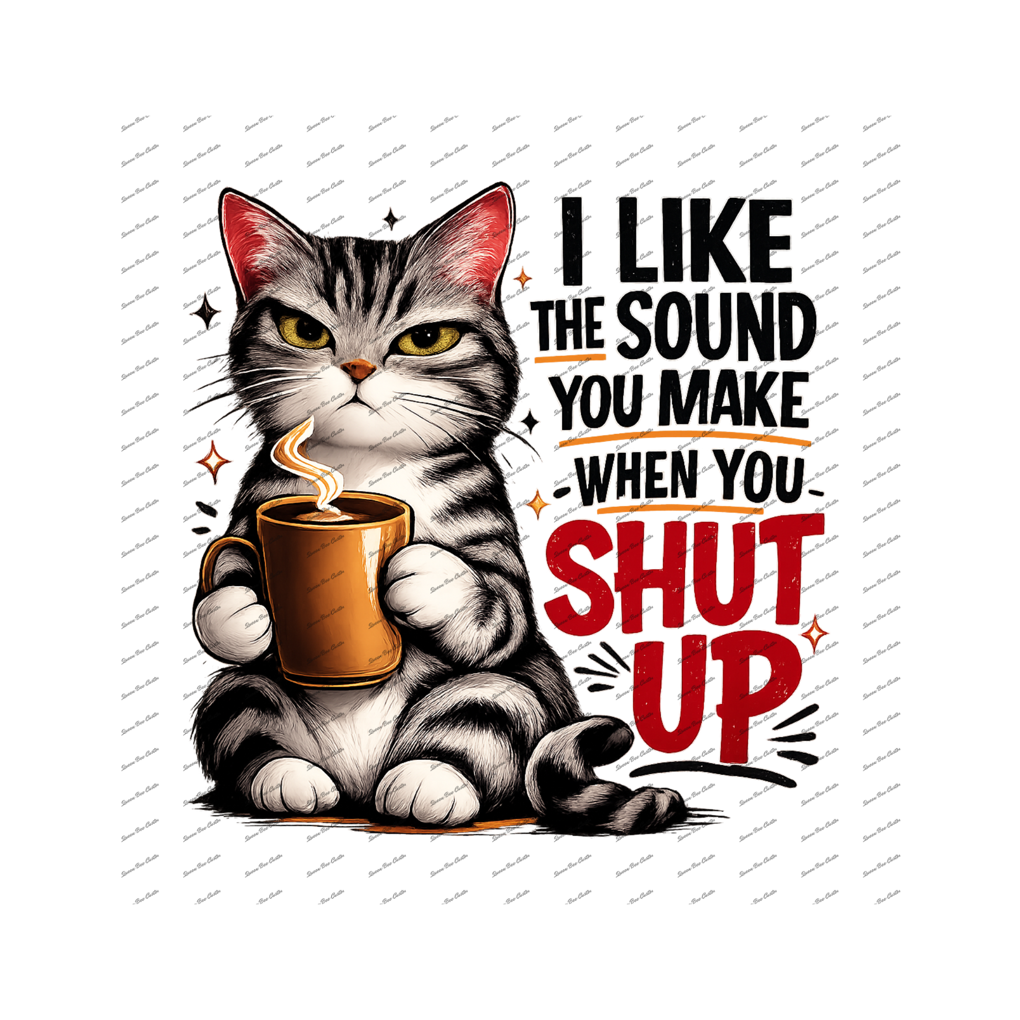The Grumpy Shut-up Cat Print