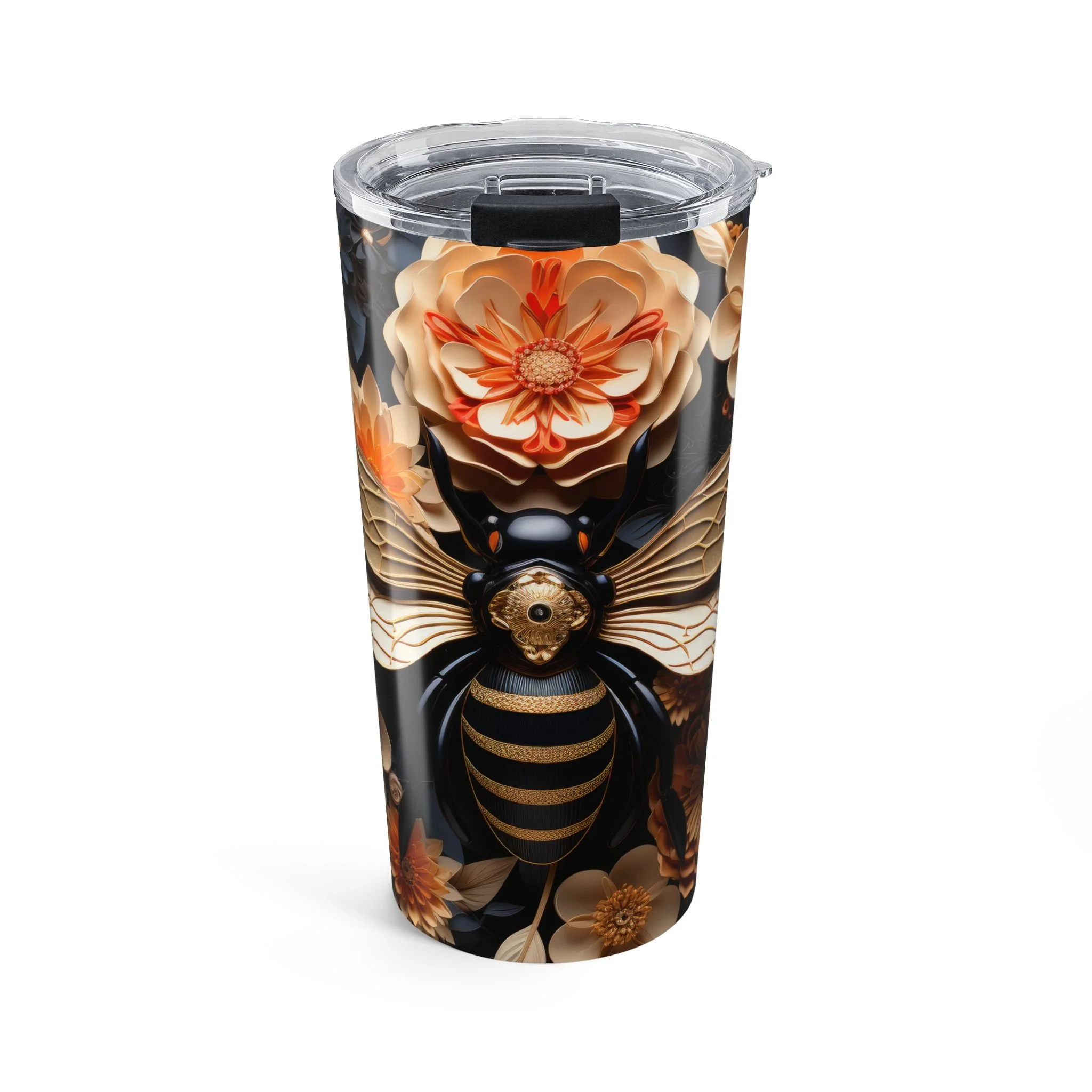 Queen Bee Velvet Floral Tumbler - 20 oz