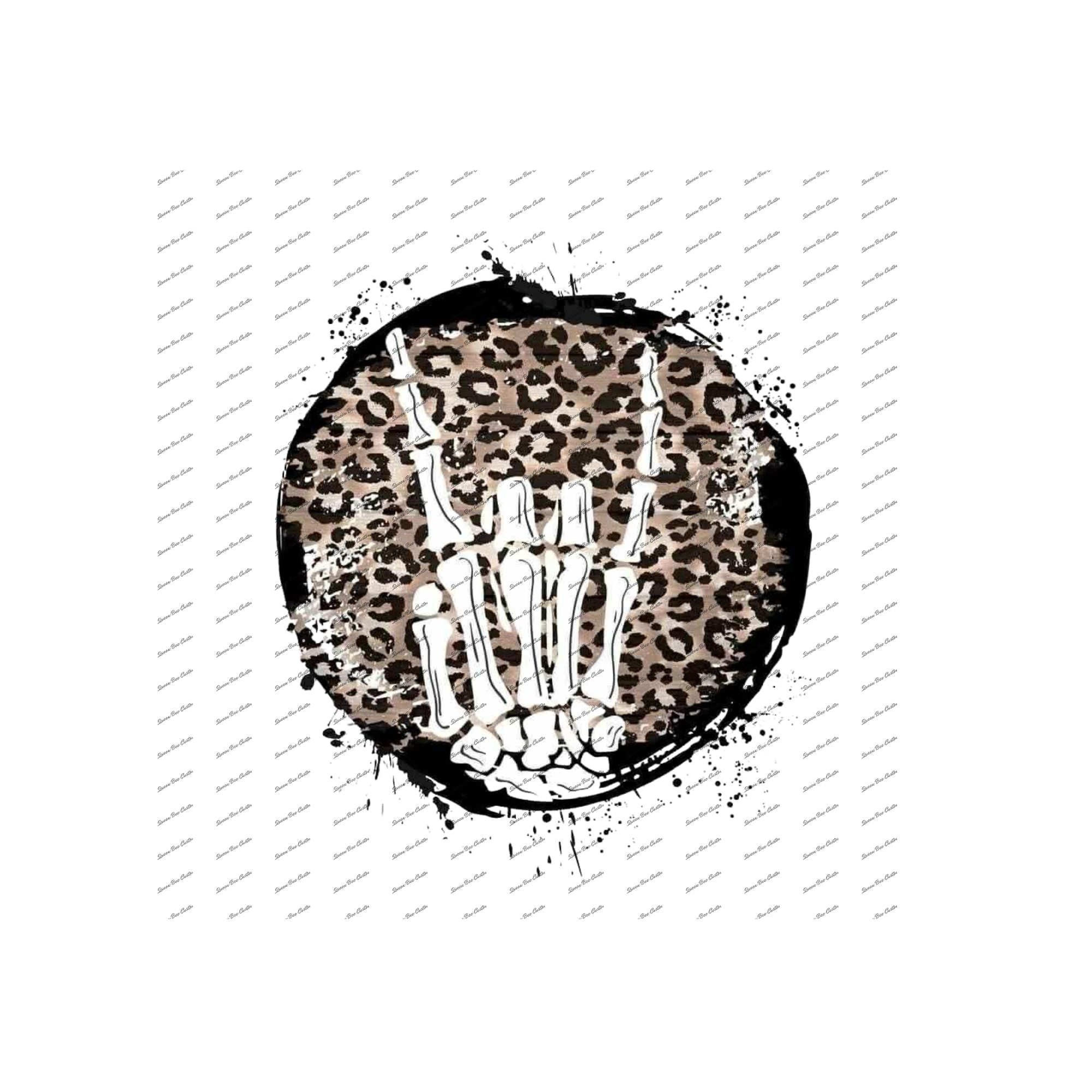 Rock-On Leopard Print Skeleton Hand