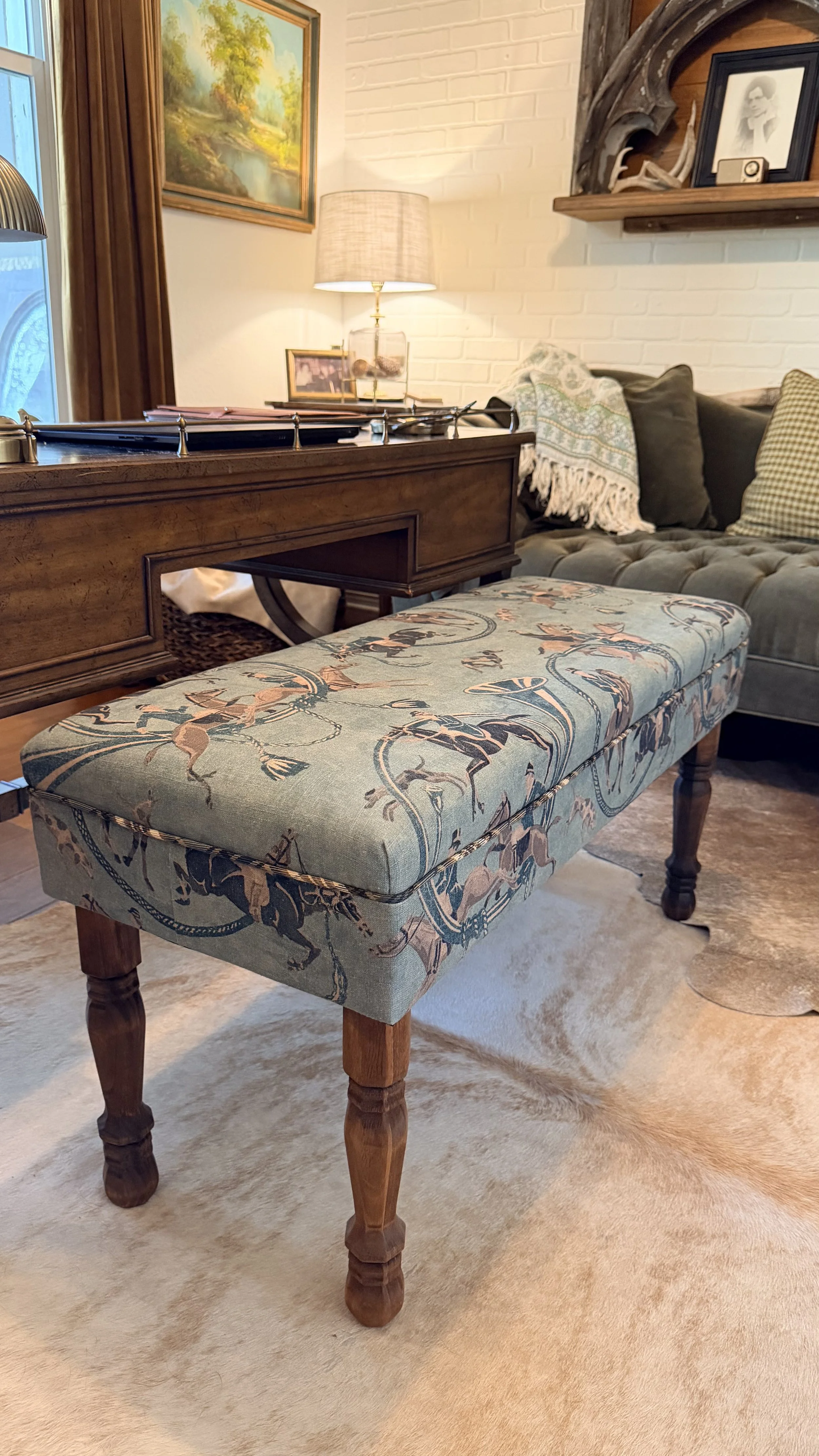 Custom upholstered bench