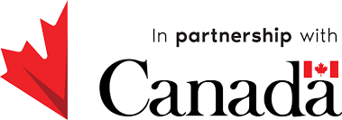 Government of Canada logo featuring a red maple leaf and the Canadian flag with text reading 'In partnership with Canada'