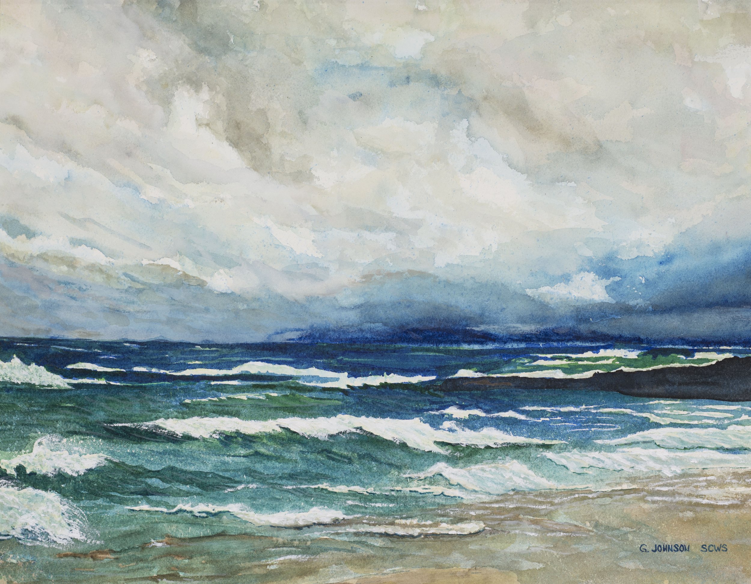Superior Storm, Original Watercolor on Paper, Size:  14 X 18, Price:  $750, Print on Paper:  $125