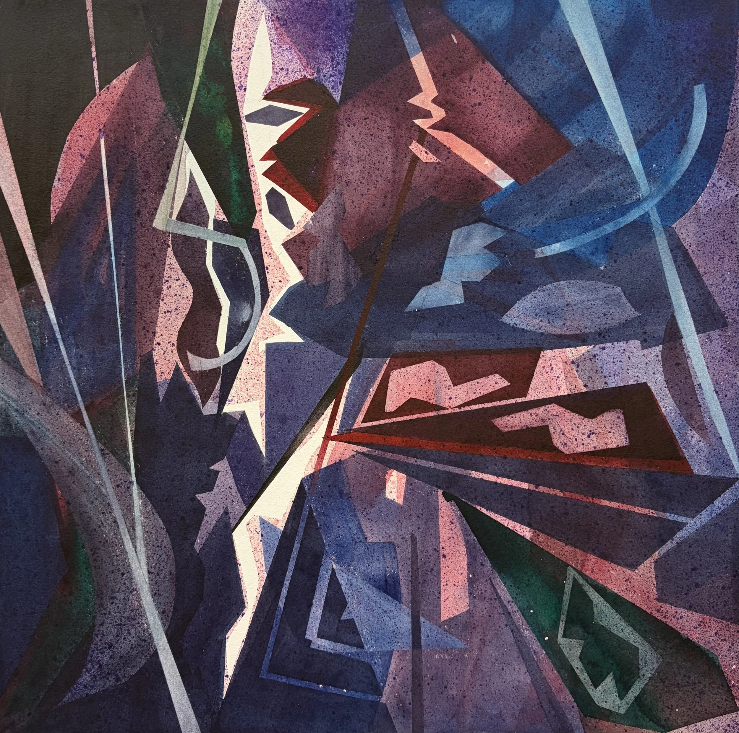Residual Light, Original Watercolor on Paper Stretched Over Frame, Size:  16 X 16, Price:  $750, Print on Paper:  $95