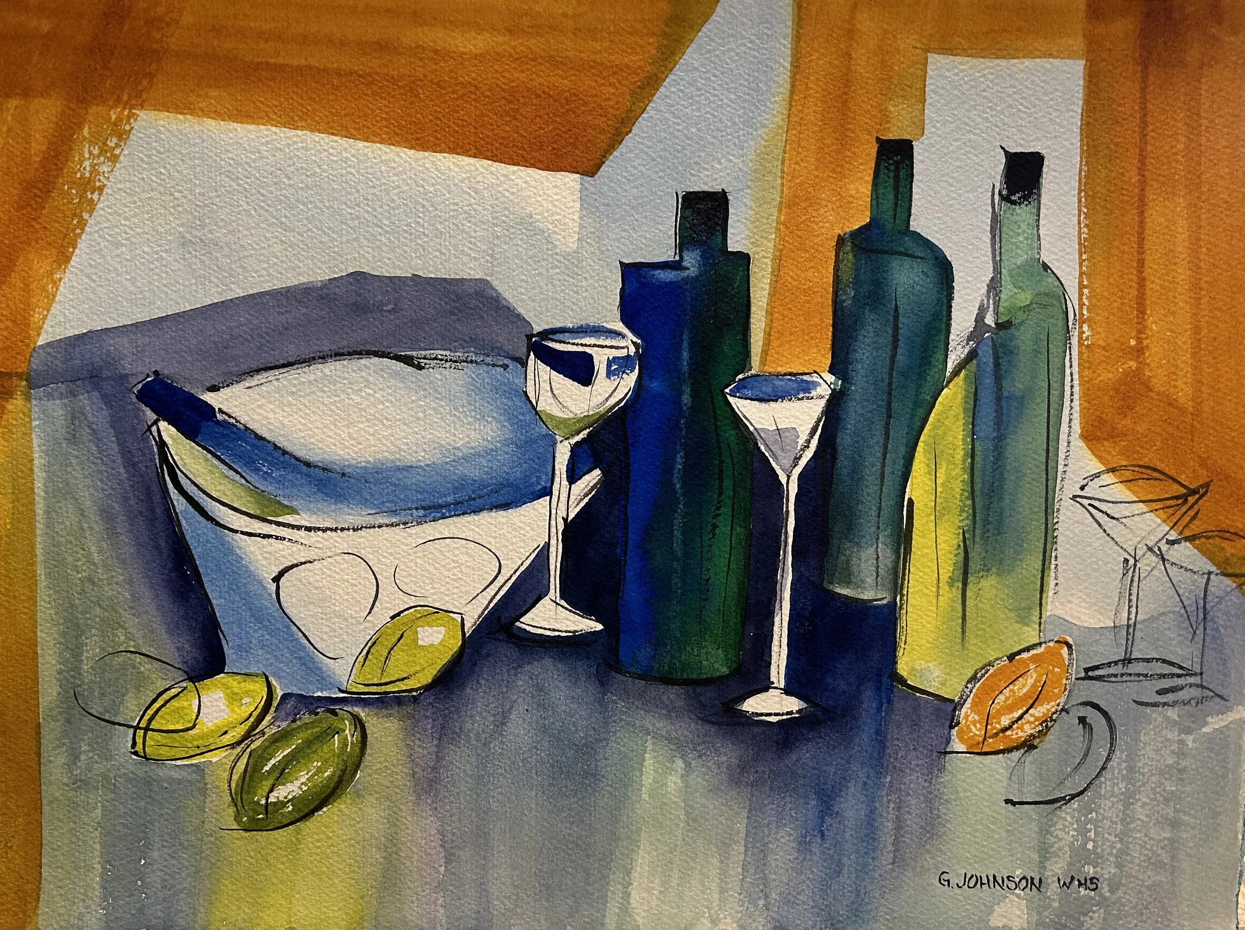 After the Pour, Original Watercolor on Paper, Size:  11 x 15, Price:  $495, Print on Paper:  $99