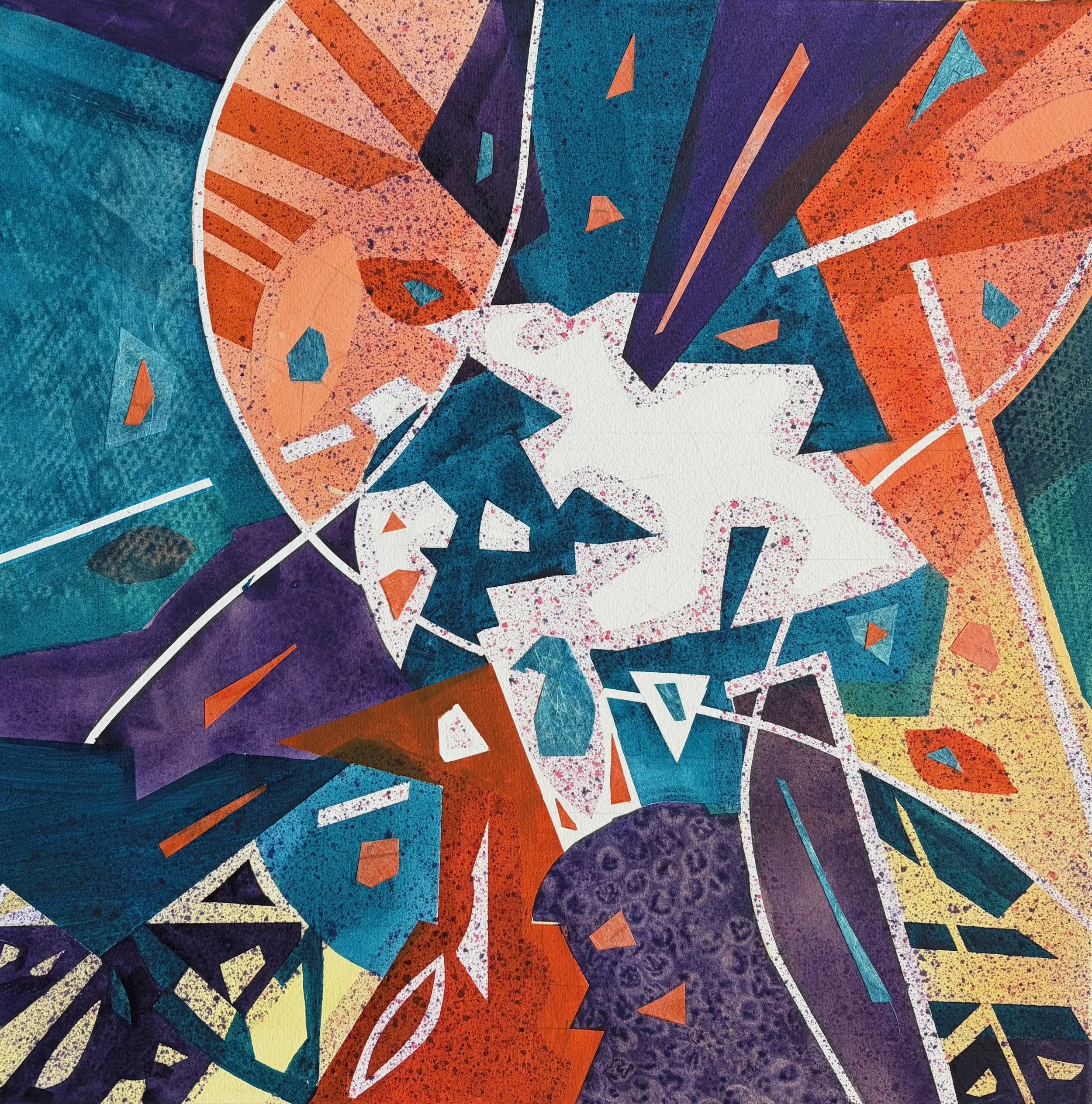 The Light Finds a Way, Original Watercolor on Paper Stretched Over Frame, Size:  16 X 16, Price:  $750, Print on Paper:  $95