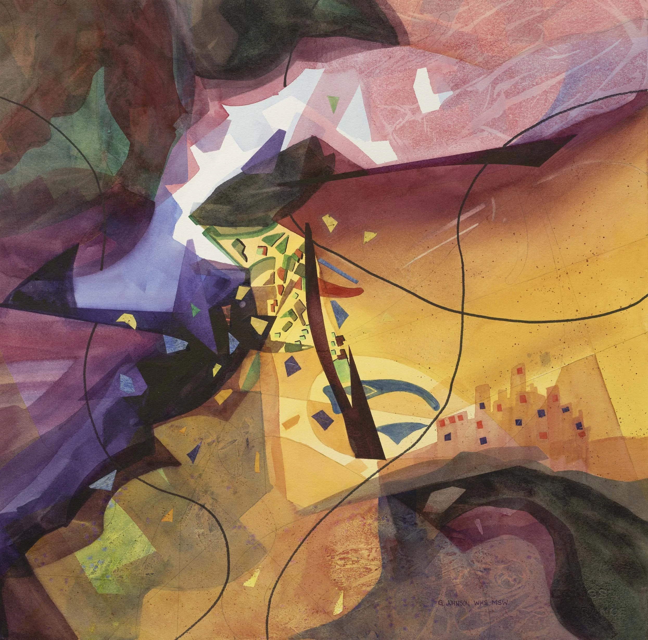Under Siege, Original Watercolor on Paper, size: 20 X 20, Price:  $800, Print on paper:  $150