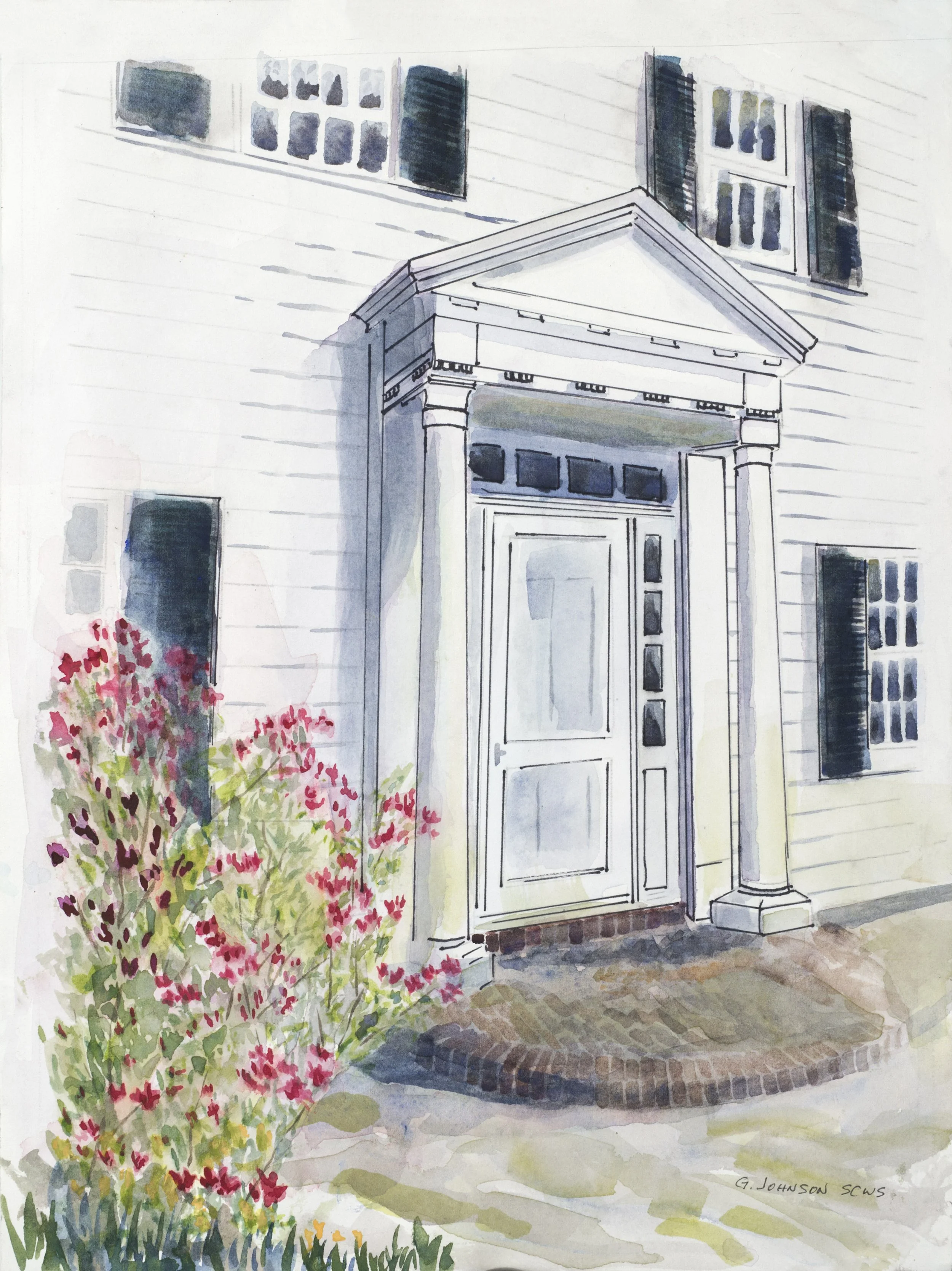 Hobcaw Entry, Original Watercolor on Paper, Size:  12 X 9, Price:  $295, Print on Paper:  $59