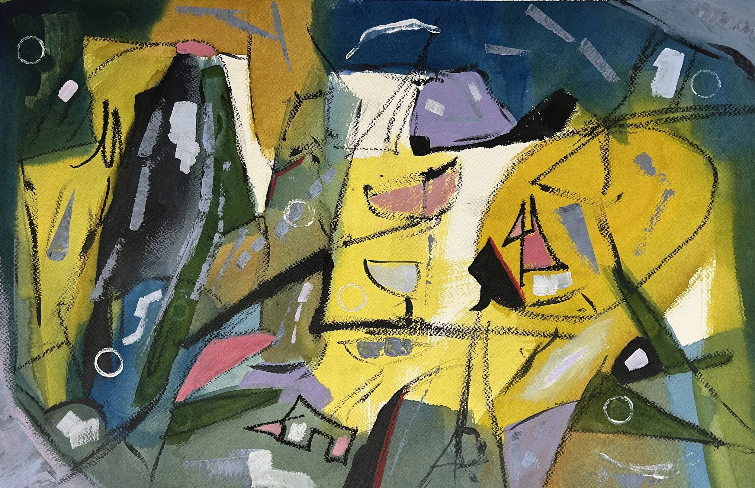 No, It's not a Lemon, Original Mixed Media on paper, size - 15 X 22, Price:  $750, Print on paper: $150