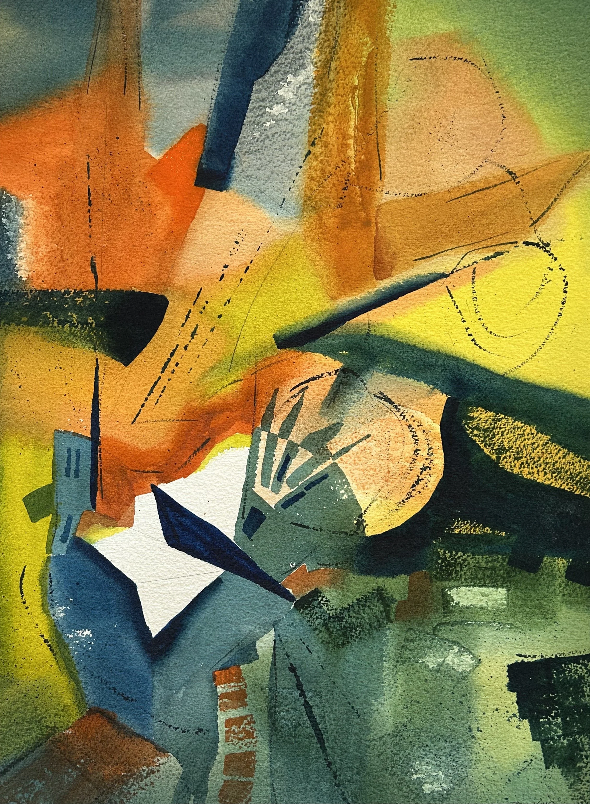 Revisiting the Center, Original Watercolor on paper, size:  20 X 16, Price - $750, Print on paper - $150