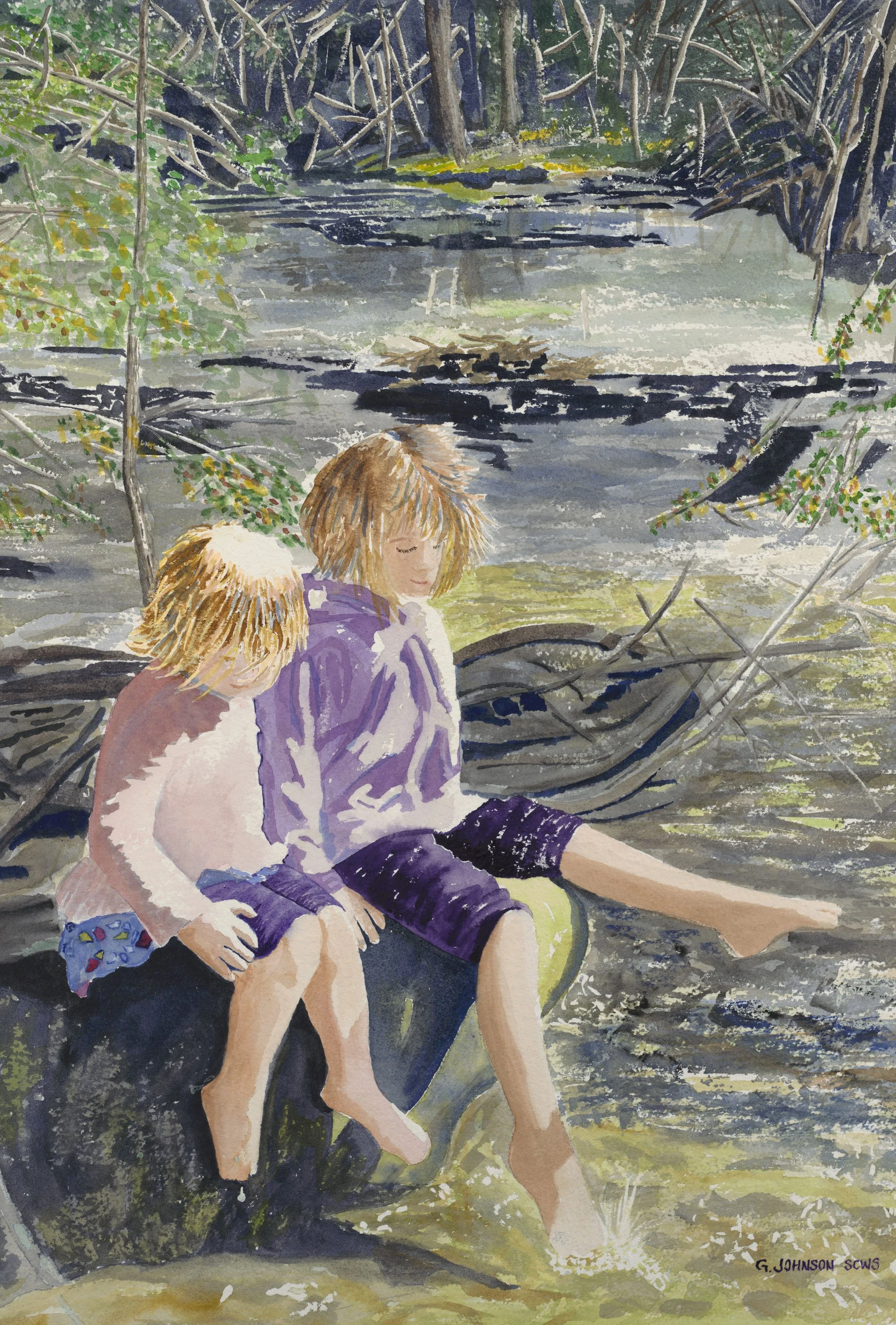 A Day in Gulley Park, Original Watercolor on Paper, Size:  15 X 21, Original SOLD, Inquire about prints.