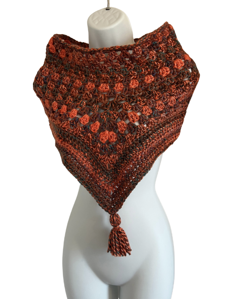 Handmade Crochet Triangle Shawl 🍂🧶