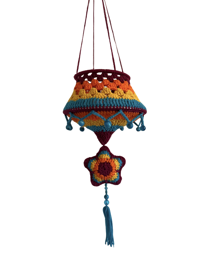 Hand-Crocheted Bright & Beautiful Flower Hanging Lantern