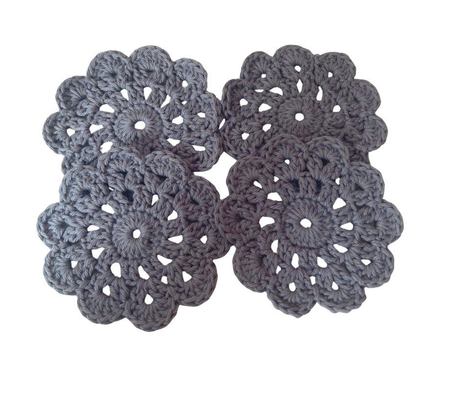 Crochet Coasters in Dusky Lavender