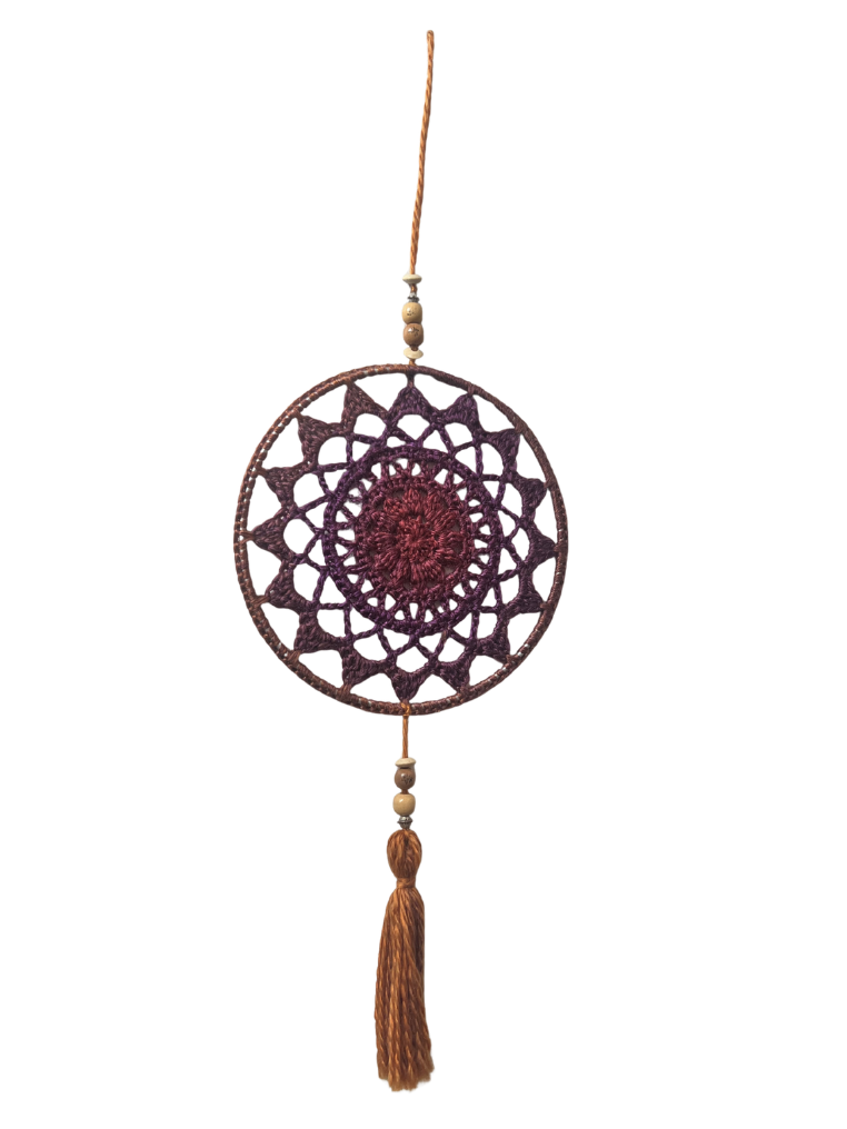 Hand-Crocheted Sunburst Wall Hanging