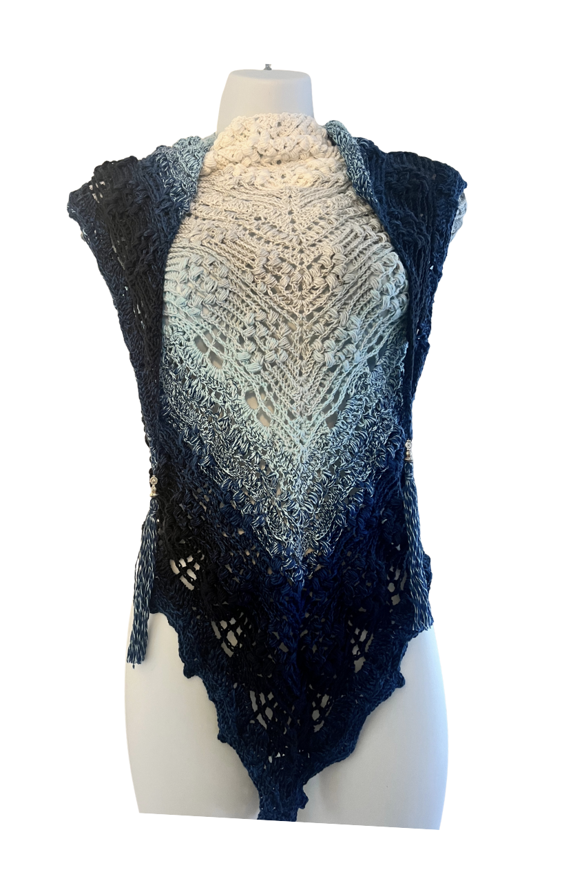 Ocean Blues Cotton Shawl