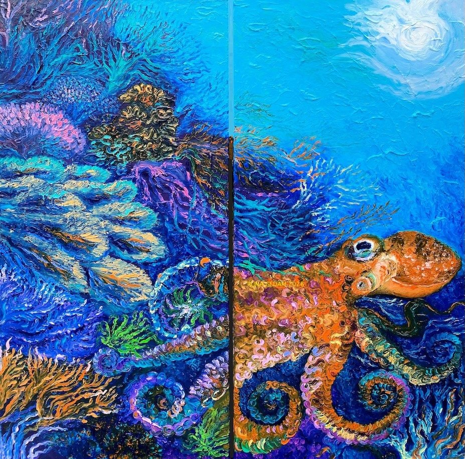Emergence  ( Diptych )  I  36" X 36" I $1200