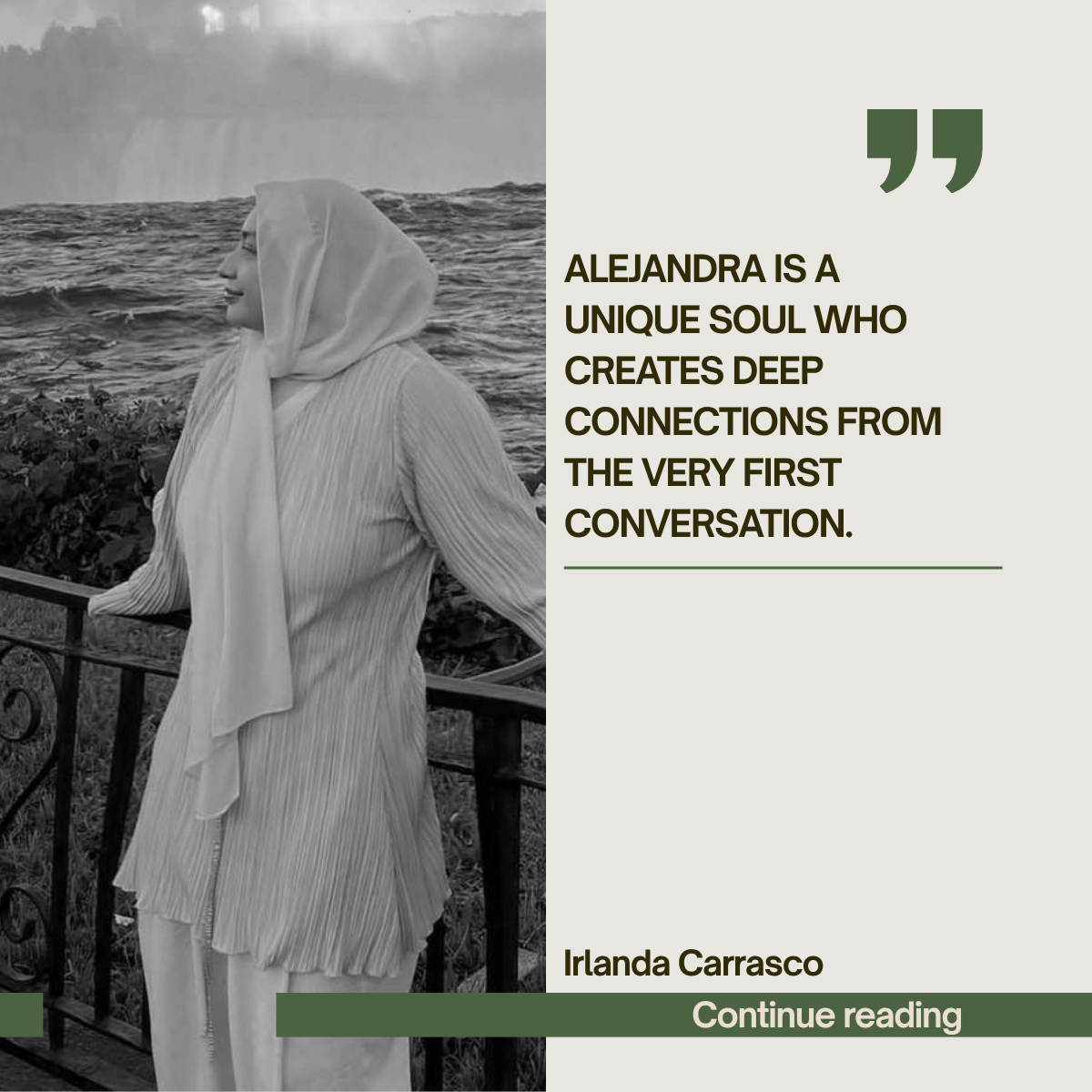 Support testimonial from pregnant client recommending Alejandra's doula services.