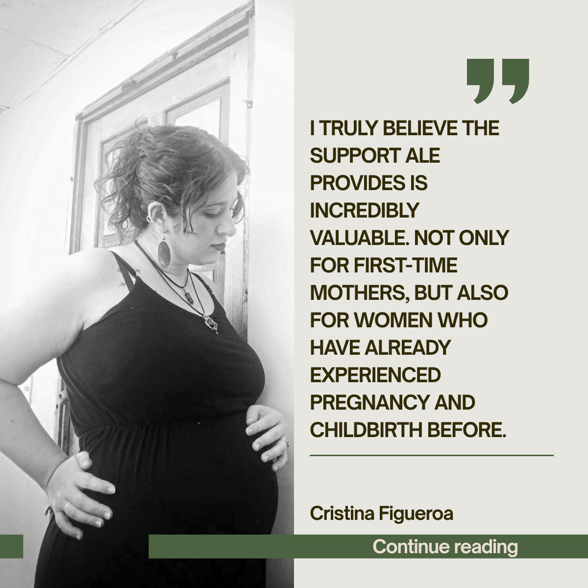 Testimonial from client reviewing her experience with Ale la Doula talking about how Ale supported her sister as hers.