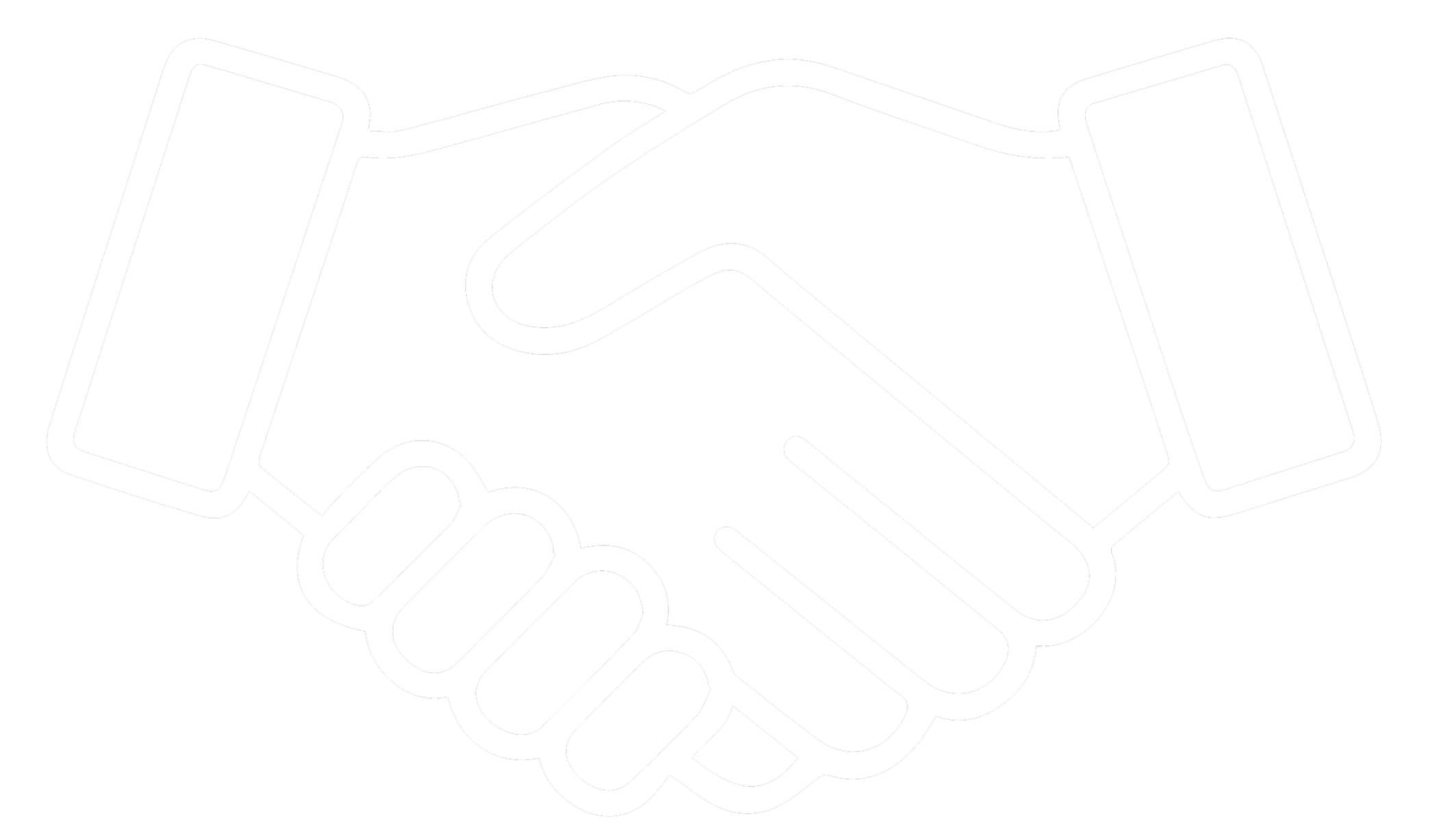 An outline of two hands shaking, symbolizing agreement or partnership.