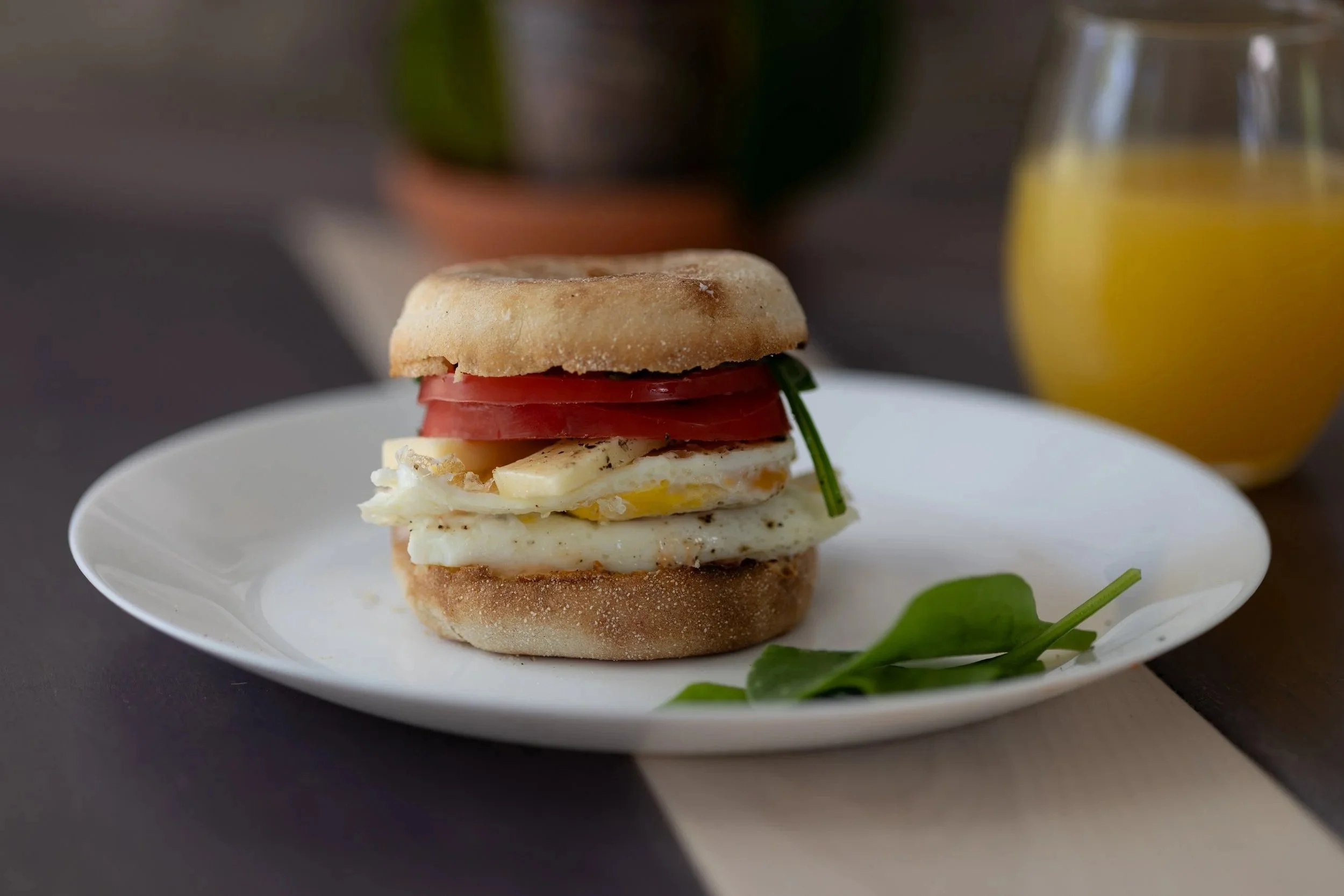 Muffin anglais oeuf aux épinards