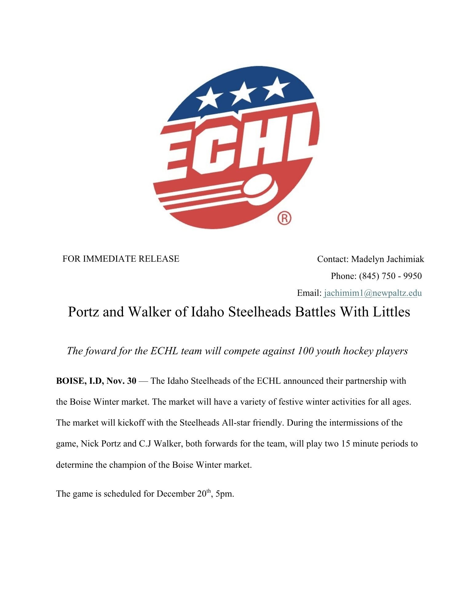 ECHL Press Release
