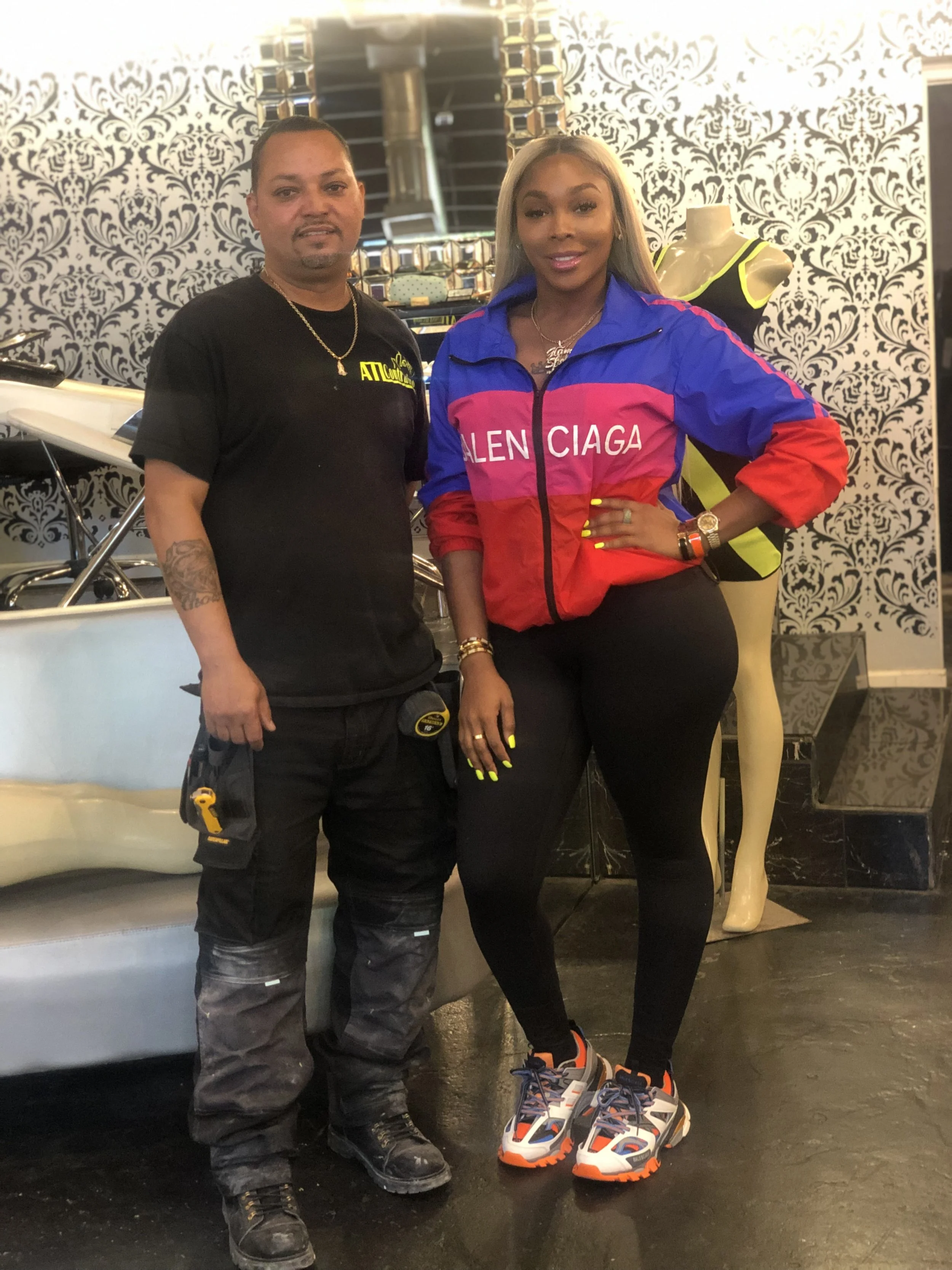 Craig with Sierra Gates remodeling the Glam shop in Atlanta
