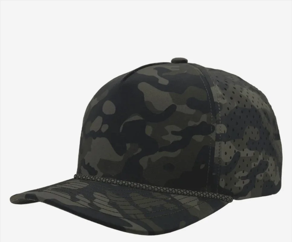 Olive Camo- Olive Chainlink Rope- Zapped Headwear BLACKHAWK R+ 5-Panel Rope Snapback Hat