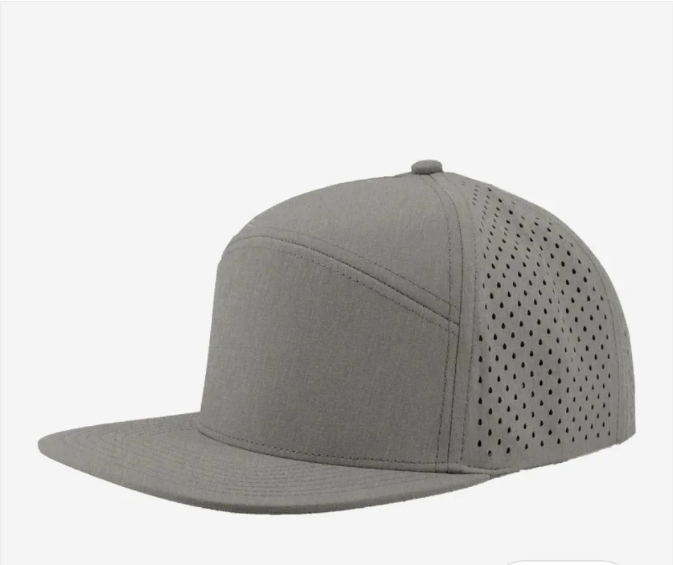 Heather Grey- Zapped Headwear OSPREY 7-Panel Snapback Hat