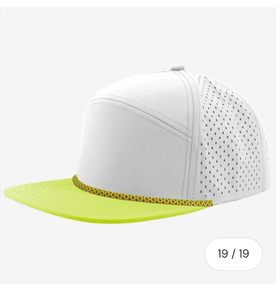 Offwhite Mellow green bill- Green/ Red Chainlink Rope- Zapped Headwear OSPREY R+ 7-Panel Rope Snapback Hat