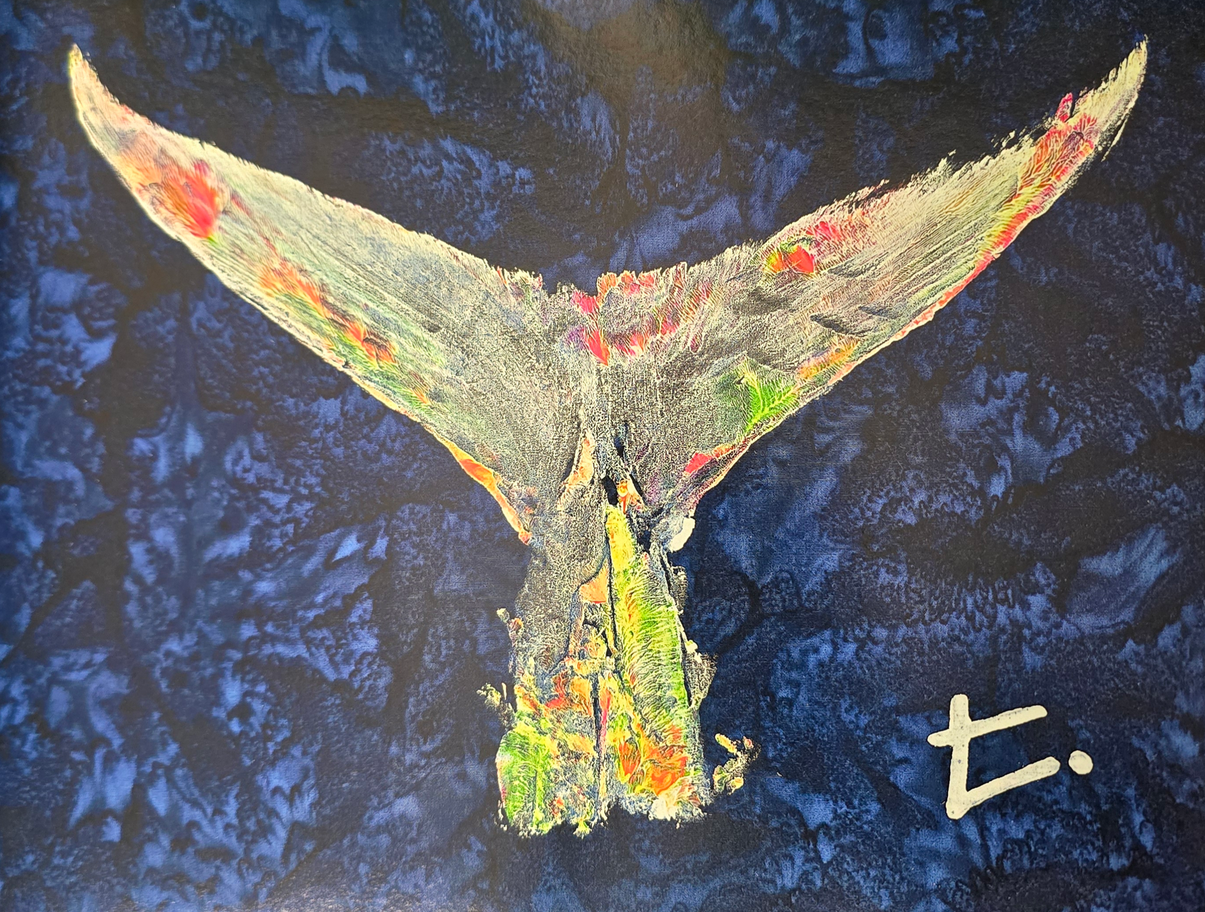 Neon Splattered Tuna Tail Print