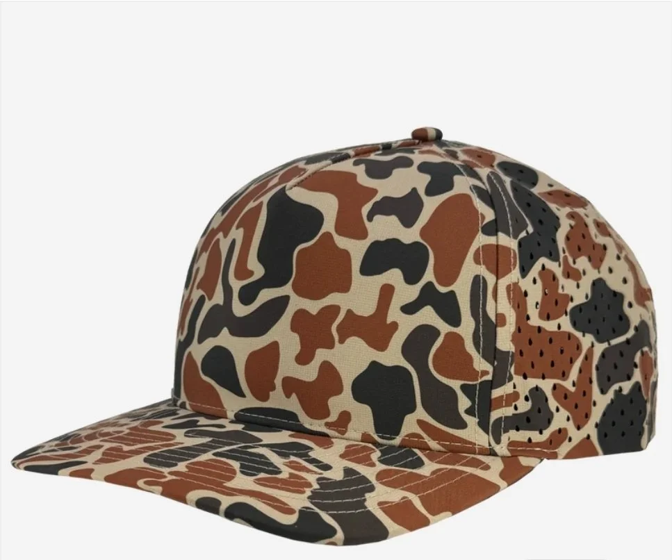 Burnt Orange Old School Camo- Zapped Headwear BLACKHAWK 5-Panel Snapback Hat