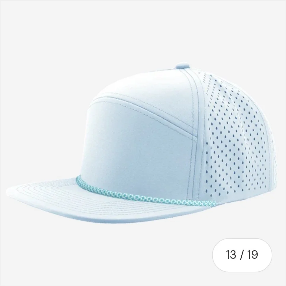 Columbia Blue- Blue/white Chainlink Rope- Zapped Headwear OSPREY R+ 7-Panel Rope Snapback Hat