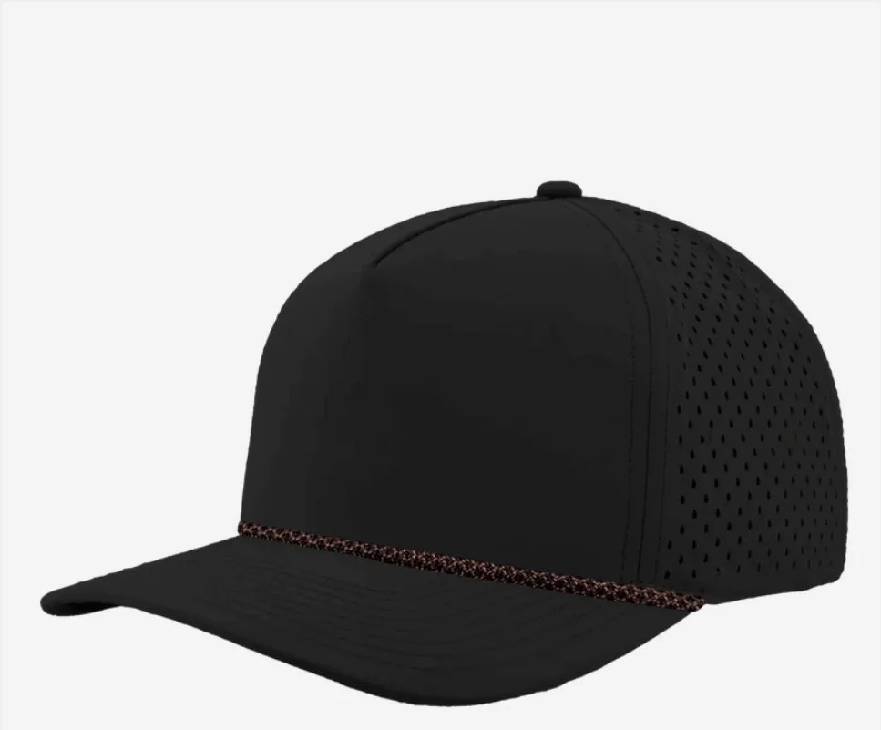 Black- Copper Chainlink Rope- Zapped Headwear BLACKHAWK R+ 5-Panel Rope Snapback Hat