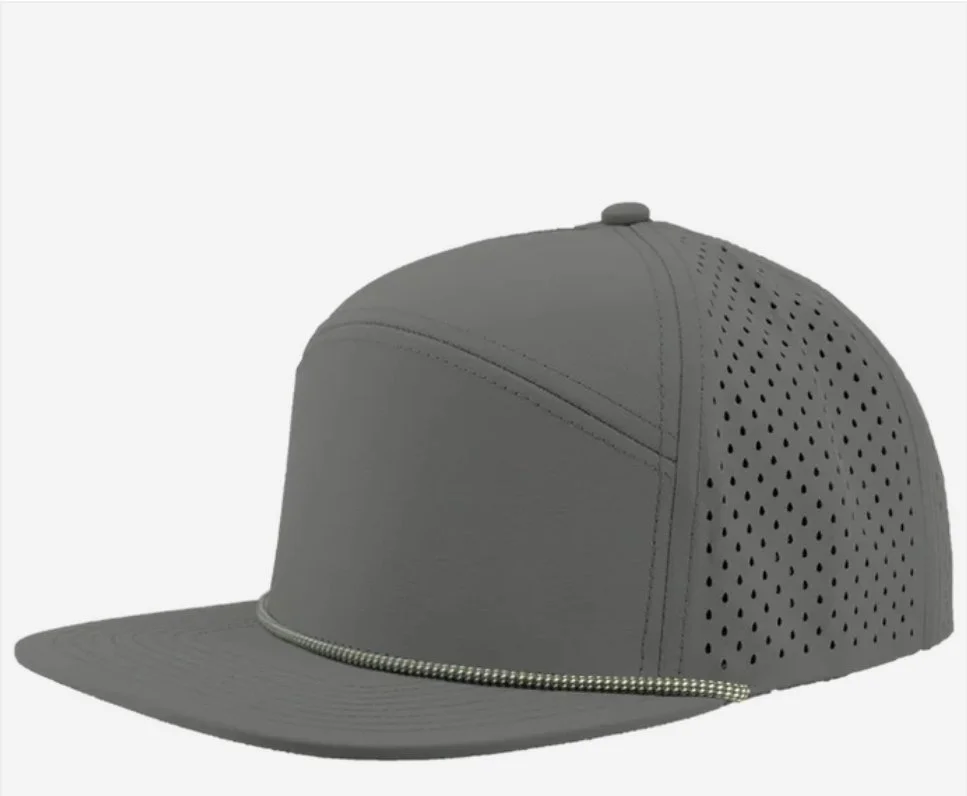 Grey- Grey Grid Rope- Zapped Headwear OSPREY R+ 7-Panel Rope Snapback Hat