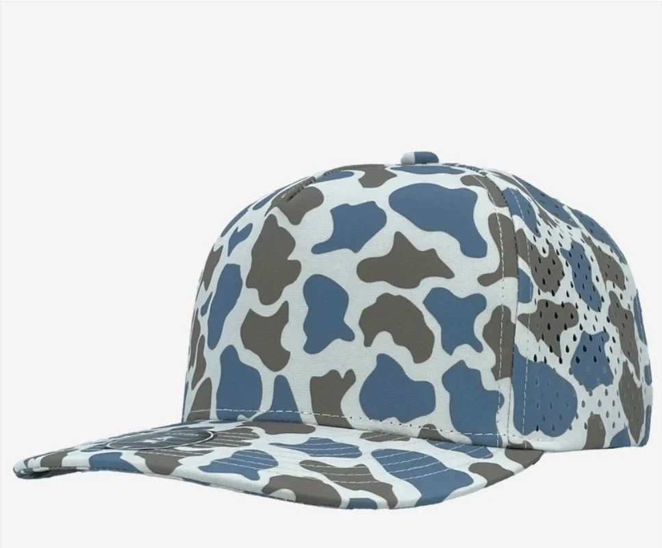 Blue Old School Camo-  Zapped Headwear BLACKHAWK 5-Panel Snapback Hat