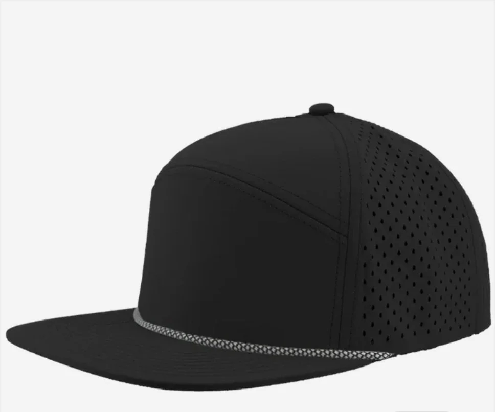 Black- White Chainlink Rope- Zapped Headwear OSPREY R+ 7-Panel Rope Snapback Hat-
