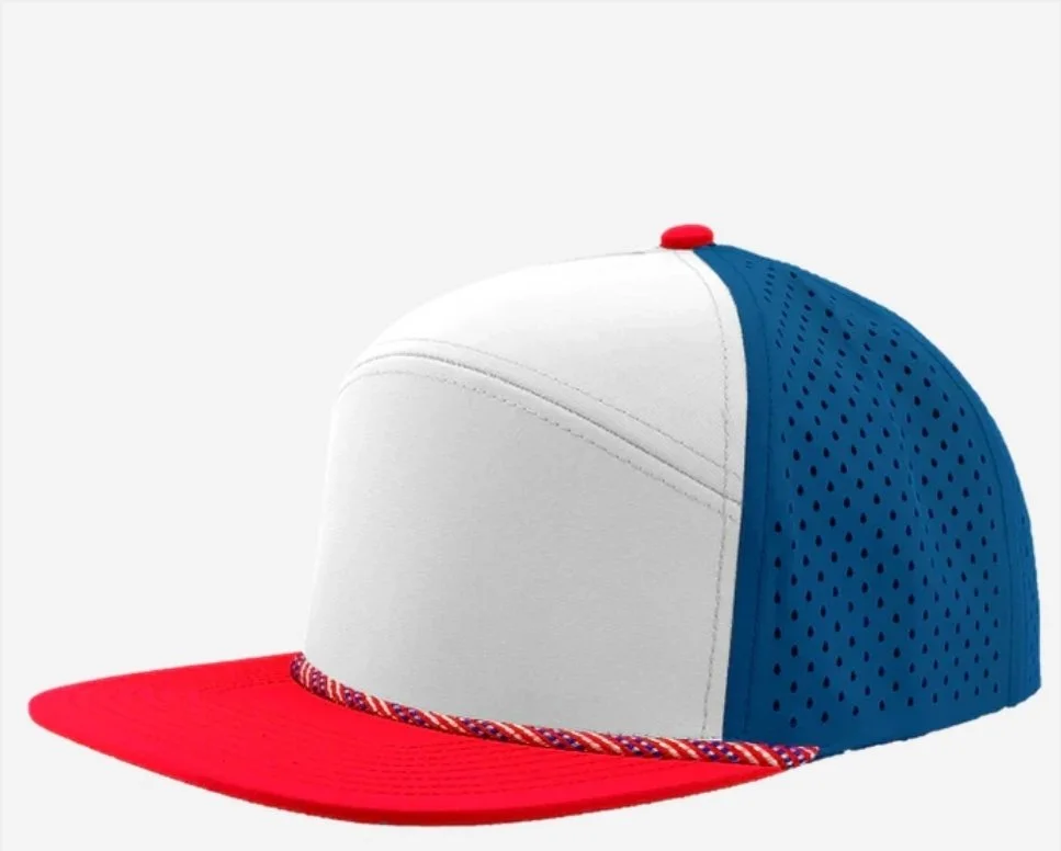 Red White Blue- Flag rope- Zapped Headwear OSPREY R+ 7-Panel Rope Snapback Hat